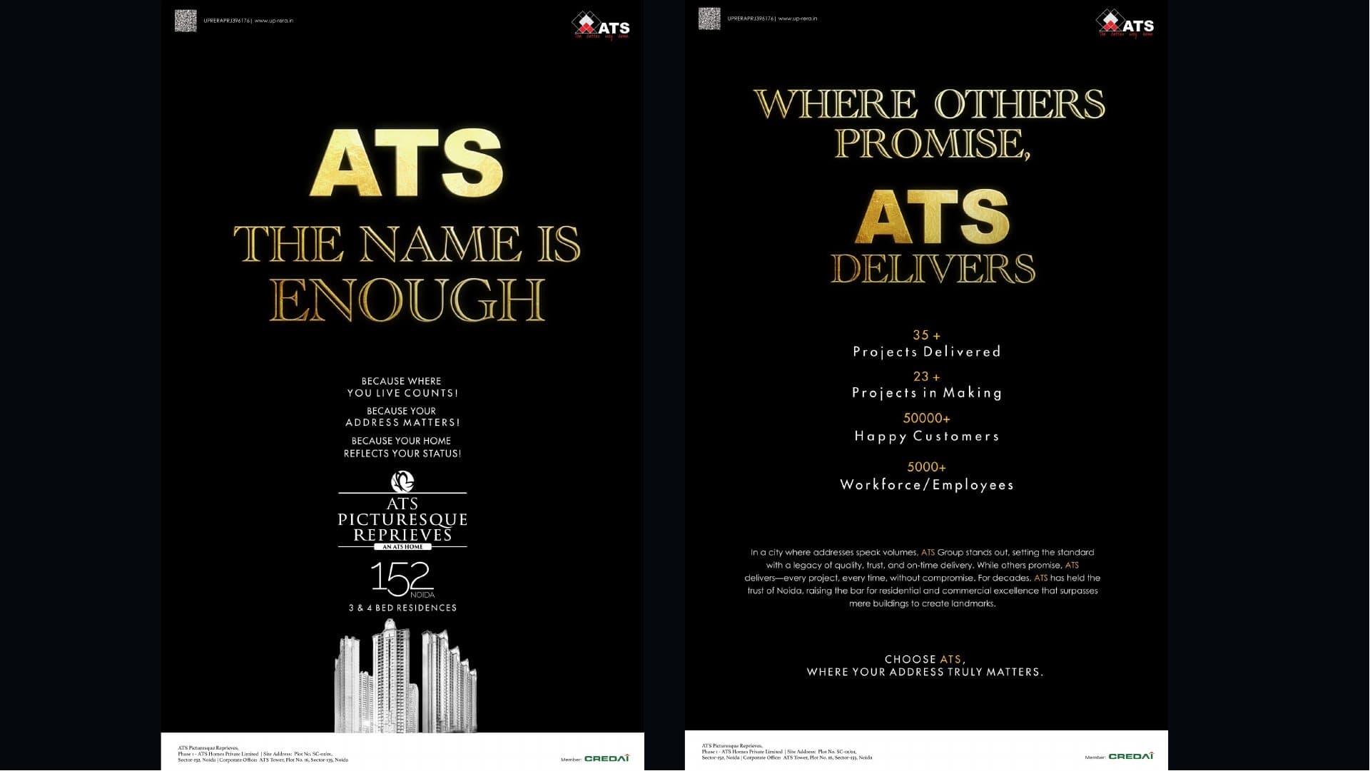 ATS press advertisements with the line The Name Is Enough