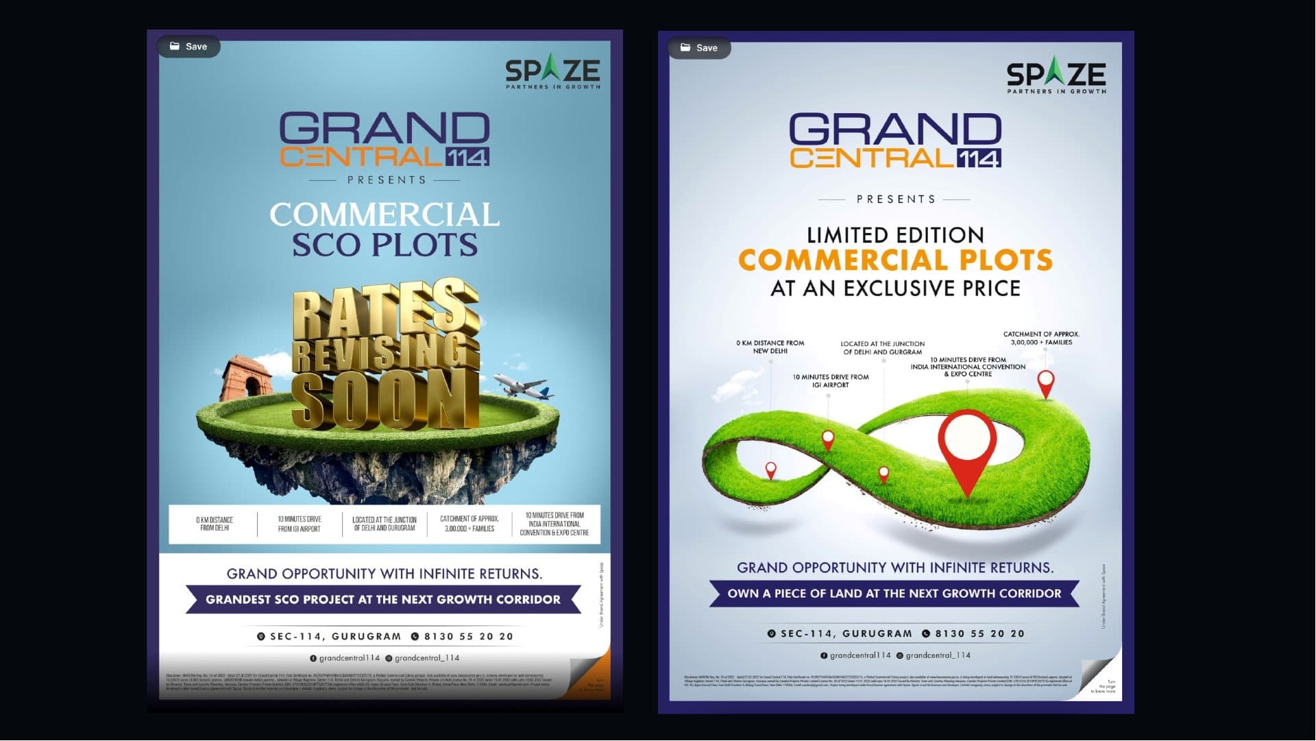 Grand Central 114 commercial SCO plots advertisements